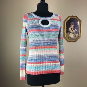 Free People Sunshine Dreamer Striped Knit Keyhole